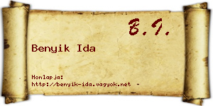 Benyik Ida névjegykártya
